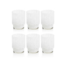 SET DE 6 VASOS TRANSPARENTE CON BLANCO